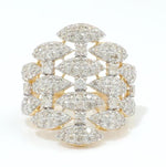 Load image into Gallery viewer, Marquise Cluster Natural Diamond Pave Band Ring: 14k Solid Gold Wide Cocktail Jewellery, Certified Jewelry