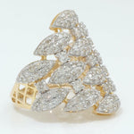 Load image into Gallery viewer, Marquise Cluster Diamond Band Ring, 14k Solid Gold, Natural Diamonds, Wide Cocktail Jewelry, Pave Statement Ring, Certifeid Jewelry