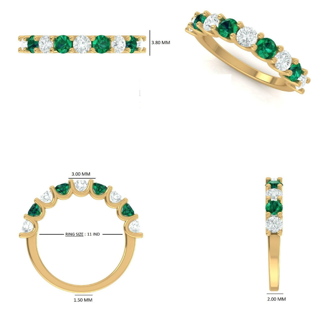 Ruby Diamond Eternity Band: 14k Solid Gold Stackable Ring