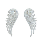 Load image into Gallery viewer, 14k Gold Diamond Peacock Feather Earrings: Pear Cocktail Studs