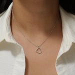 Load image into Gallery viewer, Open Heart Diamond Pendant, 14k Solid Gold, Natural Diamonds, Minimalistic Layering Necklace, Everyday Love Jewelry, Certified Jewelry