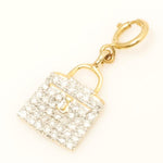 Load image into Gallery viewer, Handbag Diamond Charm, 14k Solid Gold, Natural Diamonds, Two Tone Layering Pendant, Minimal Bag Necklace, Ready To Ship, Certified Jewelry