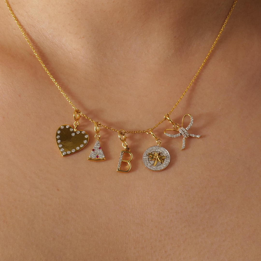 Pizza Slice Ruby Diamond Charm, 14k Solid Gold, Natural Diamonds, Food Layering pendant, Everyday Necklace, Ready To Ship, Certified Jewelry