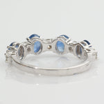 Load image into Gallery viewer, Blue Sapphire Diamond 14k Gold Band Ring: Half Eternity Stackable