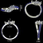 Load image into Gallery viewer, Diamond & Sapphire Bypass Ring: 14k Gold Two-Stone Engagement Ring