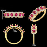 Load image into Gallery viewer, 14k Gold Ruby and Diamond Halo Ring - Eternity Band