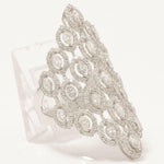 Load image into Gallery viewer, 14k Solid Gold Marquise Natural Diamond Lattice Ring: Wide Halo Cocktail Jewellery, Certified Jewelry