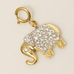 Load image into Gallery viewer, Elephant Diamond Charm, 14k Solid Gold, Natural Diamonds, Layering Animal Pendant, Dual Tone Necklace, Certified Jewelry