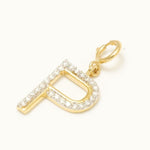 Load image into Gallery viewer, Alphabet Initial Diamond Charm, 14k Solid Gold, Natural Diamond, Everyday Stacking Pendant, Letter Necklace, Certified Jewelry