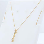 Load image into Gallery viewer, Three Stone Halo Diamond Necklace, 14k Solid Gold, Fancy Natural Diamonds, Layering Bridal Jewelry, Statement Necklace, Certified Jewelry