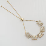 Load image into Gallery viewer, Emerald Cut Halo Natural Diamond Bolo Bracelet: 14k Solid Gold Adjustable Chain, Certified Jewelry