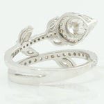 Load image into Gallery viewer, 14k Solid Gold Pear Natural Diamond Leaf Ring - Nature-Inspired Statement Bypass Jewelry, Certified Jewelry