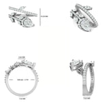 Load image into Gallery viewer, 14k Solid Gold Pear Natural Diamond Leaf Ring - Nature-Inspired Statement Bypass Jewelry, Certified Jewelry