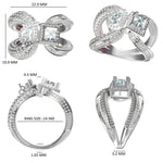 Load image into Gallery viewer, 14k Solid Gold Dual Natural Diamond Ring: Princess & Pear Halo Pavé Cocktail Ring, Certified Jewelry