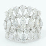 Load image into Gallery viewer, 14k Solid Gold Wide Natural Diamond Ring: Marquise & Pear Cocktail Jewelry, Certified Jewelry