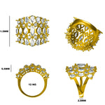 Load image into Gallery viewer, 14k Solid Gold Wide Natural Diamond Ring: Marquise & Pear Cocktail Jewelry, Certified Jewelry