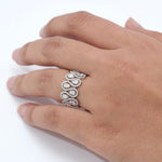 Load image into Gallery viewer, 14k Gold Pear Halo Diamond Eternity Band Ring - Statement Stacking Ring