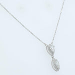 Load image into Gallery viewer, Pear Marquise Diamond Drop Necklace, 14k Solid Gold, Natural Diamonds, Double Halo Pendant, Minimalistic Layering Chain, Certified Jewerlry