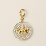 Load image into Gallery viewer, Dragonfly Diamond Charm, 14k Solid Gold, Natural Diamonds, Layering Insect Pendant, Dual Tone Necklace, Ready To Ship, Certified Jewelry