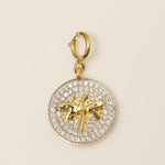 Load image into Gallery viewer, Dragonfly Diamond Charm, 14k Solid Gold, Natural Diamonds, Layering Insect Pendant, Dual Tone Necklace, Ready To Ship, Certified Jewelry