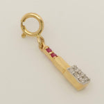 Load image into Gallery viewer, Ruby Lipstick Diamond Charm, 14k Solid Gold, Natural Diamonds, Layering Pendant, Gemstone Necklace, Ready To Ship, Certified Jewelry