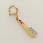 Load image into Gallery viewer, Ruby Lipstick Diamond Charm, 14k Solid Gold, Natural Diamonds, Layering Pendant, Gemstone Necklace, Ready To Ship, Certified Jewelry