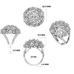 Load image into Gallery viewer, Floral Dome Natural Diamond Honeycomb Ring: 14k Solid Gold Cocktail Cluster Jewellery, Certified Jewelry