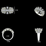 Load image into Gallery viewer, Cluster Floral Fancy Diamond Ring, 14k Solid Gold, Natural Diamonds, Marquise Pear Cut Design, Cocktail Statement Ring, Certified Jewelry