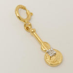 Load image into Gallery viewer, Guitar Diamond Charm, 14k Solid Gold, Natural Diamond, Layering Musical Pendant, Instrumental Necklace, Ready To Ship, Certified Jewelry