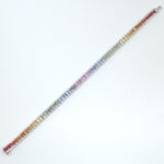 Load image into Gallery viewer, Rainbow Natural Diamond Tennis Bracelet: 14k Solid Gold Natural Sapphire Gemstone Jewelry, Certified Jewelry