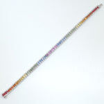 Load image into Gallery viewer, Rainbow Natural Diamond Tennis Bracelet: 14k Solid Gold Natural Sapphire Gemstone Jewelry, Certified Jewelry