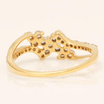 Load image into Gallery viewer, Floral Cluster Natural Diamond Ring: 14k Solid Gold Split Statement Band, IGI Certified, Ready To Ship