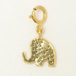 Load image into Gallery viewer, 14k Gold Diamond Elephant Charm Pendant - Natural Diamond Animal Necklace