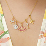 Load image into Gallery viewer, 14k Gold Diamond Airplane Charm Pendant: Travel Jewelry