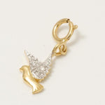 Load image into Gallery viewer, 14k Gold Diamond Bird Charm Pendant: Minimalist Layering Necklace