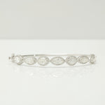 Load image into Gallery viewer, Solitaire Tennis Natural Diamond Cuff Bracelet: 14k Solid Gold Stacking Wedding Bracelet, Certified Jewelry