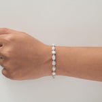 Load image into Gallery viewer, Solitaire Tennis Cuff Diamond Bracelet, 14k Solid Gold, Natural Diamonds, Statement Wedding Bracelet, Stacking Bracelet, Certified Jewelry