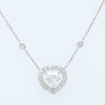 Load image into Gallery viewer, Heart Halo Diamond Necklace, 14k Solid Gold, Natural Diamonds, Statement Love Necklace, Minimalistic Layering Necklace, Certified Jewelry