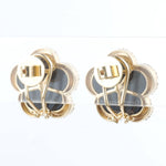 Load image into Gallery viewer, Onyx Flower Diamond Stud Earrings, 14k Solid Gold, Fancy Natural Diamonds, Floral Halo Studs, Gemstone Statement Earrings, Certified Jewelry