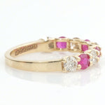 Load image into Gallery viewer, Ruby Diamond Eternity Band: 14k Solid Gold Stackable Ring