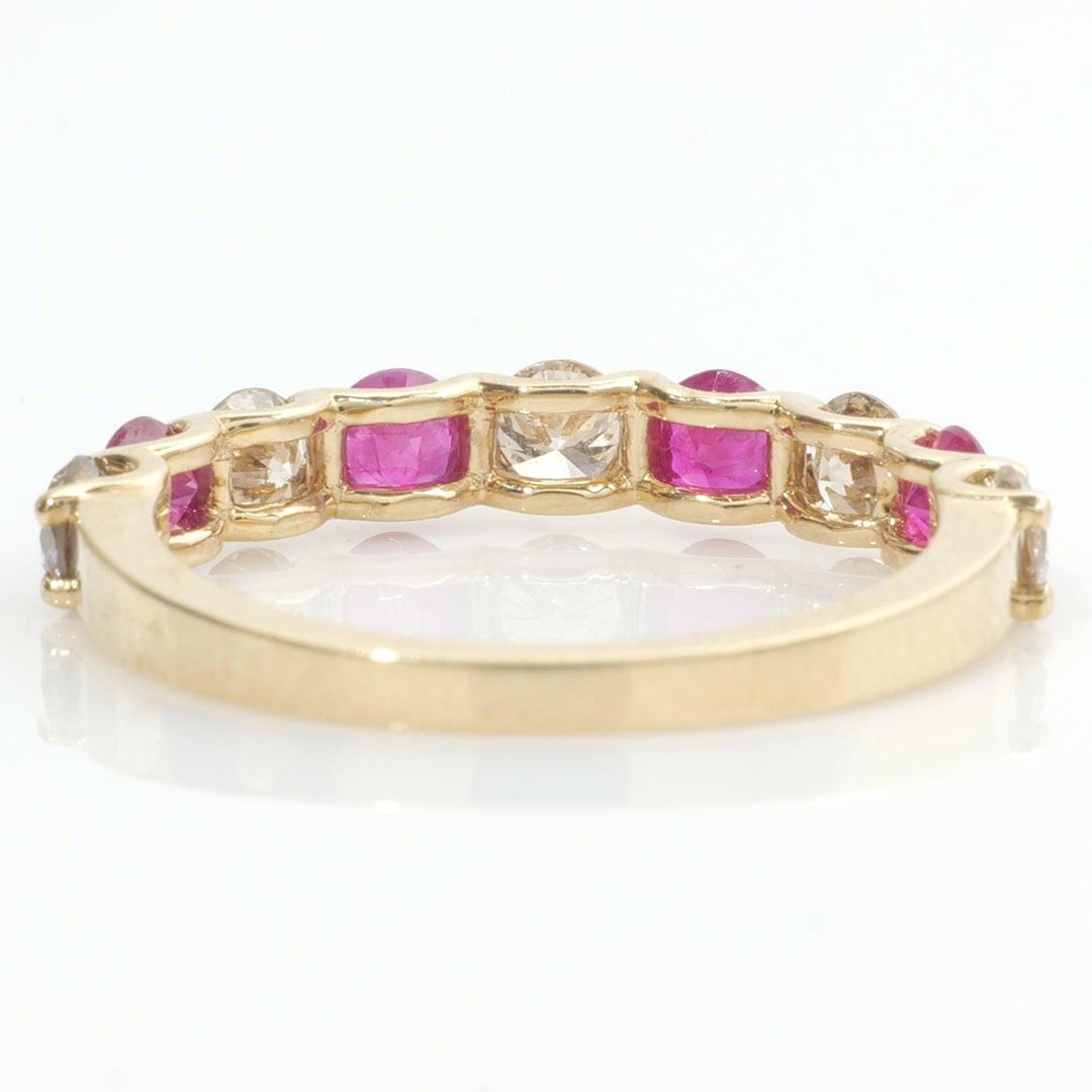Ruby Diamond Eternity Band: 14k Solid Gold Stackable Ring