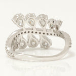 Load image into Gallery viewer, Leaf Cluster Pear Diamond Ring, 14k Solid Gold, Natural Diamonds, Dual Row Jewelry, Statement Ring, Evening Jewelry, Certified Jewelry