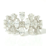 Load image into Gallery viewer, Cluster Floral Fancy Natural Diamond Ring: 14k Solid Gold Marquise Pear Cocktail Jewellery, Certified Jewelry