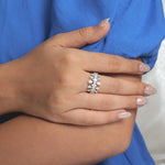 Load image into Gallery viewer, Cluster Floral Fancy Natural Diamond Ring: 14k Solid Gold Marquise Pear Cocktail Jewellery, Certified Jewelry