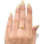 Load image into Gallery viewer, Pear Yellow Sapphire Diamond Ring, 14k Solid Gold, Natural Diamonds, Gemstone Statement Ring, Everyday Band Ring, Certified Jewelry