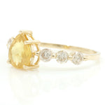 Load image into Gallery viewer, Pear Yellow Sapphire Natural Diamond Ring: 14k Solid Gold Gemstone Everyday Band Jewellery, Certified Jewelry