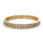 Load image into Gallery viewer, Round Diamond Band Ring in 14k Solid Gold, Supporting Diamond Band,  Natural Diamonds, Ready To Ship, Women's Day Gift