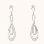 Load image into Gallery viewer, Diamond Infinity Dangle Earrings, 14k Solid Gold, Natural Diamonds, Party Drop Earrings, Bridal Wedding Jewelry, Gift for Her