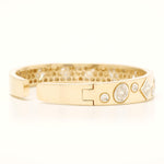 Load image into Gallery viewer, 14k Gold Diamond Cuff Bracelet: Geometric Statement Bangle, Natural Diamonds