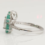 Load image into Gallery viewer, Butterfly Emerald Diamond Ring: 14k Gold Gemstone Statement Jewelry